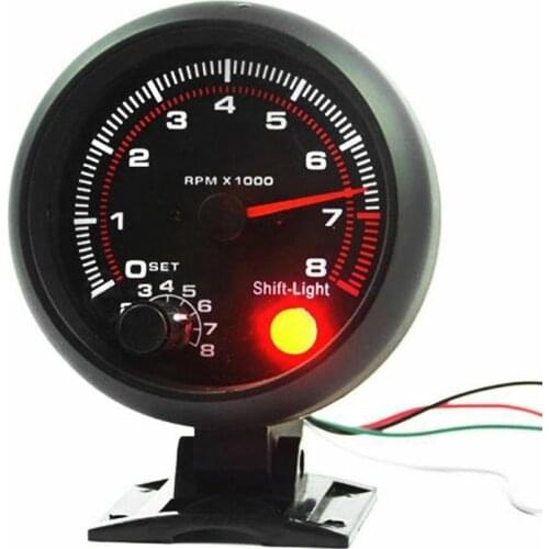 New Waterproof 12v Tacho Gauge Meter Led Shift Light 0-8000 Rpm Car Tachometers