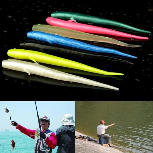 10 Pcs Colorful Pesca Artificial Soft Lure Japan Shad Worm Swimbaits Jig Head Fly Fishing Silicone Rubber Fish Fish 7cm