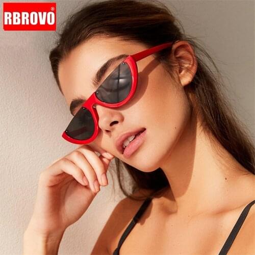 RBROVO Sunglasses Women/Men Brand Designer Semi-Rimless Vintage Glasses Punk UV400 Outdoor Candy Oculos De Sol Gafas
