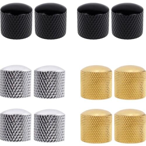Tooyful Durable 4 Pieces Metal Electric Guitar Potentiometer Volume Tone Control Knobs Buttons String Instrument Parts