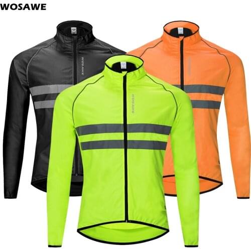 WOSAWE Bicycle Bike Ciclismo Windbreaker High Visibility Jacket Jersey Ultralight Water Repellent Windproof Cycling Jacket