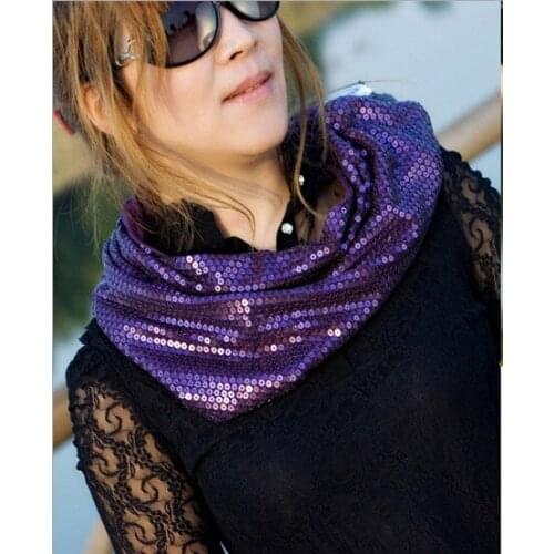 Girl women SEQUIN RING Scarf shawls Scarves Stole Neckerchief FACTORY CLEARANCE SALE 80*35cm 11pcs/lot #3971
