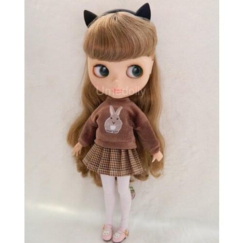 1 Set Lovely 1/6 ICY Blyth Doll Sweater + Skirt Clothes for Licca, Azone Doll Clothing Winter Outfits Accessories