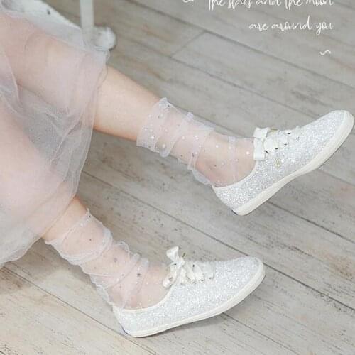 1 pair Sexy Dot Lace Socks Ultra-Thin Princess Ankle Socks Ladies Tulle Socks Female Meias Accessories Women Transparent Mesh