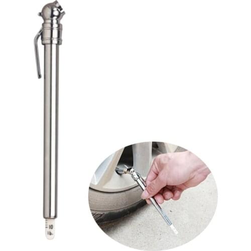 1Pc Car-styling Chrome Tire Air Pressure Gauge Pen 5-50 PSI Tool for Auto Car Truck Bicycle CSL2018