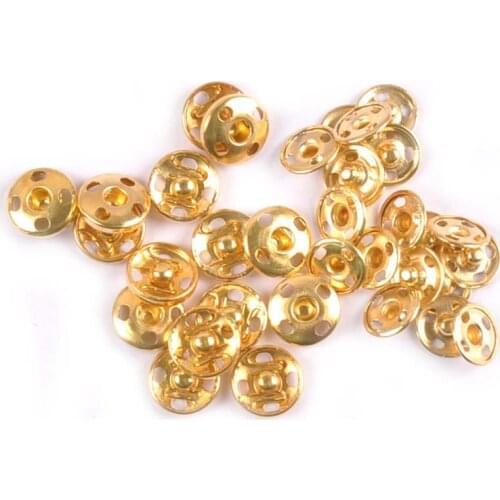 10mm Golden Metal Snaps Buttons DIY Sew Clothing Fasteners Covered Buckle Press Button Arment Accessories 50sets/lot c2121