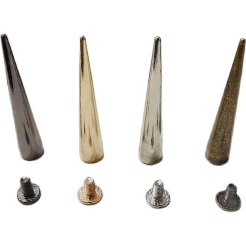 10 Pieces/Batch 10*55MM Metal Punk Pointed Bullet Shaped Screw Rivet Crafts Belt Head Nail Diy Decorative Nail Barrel