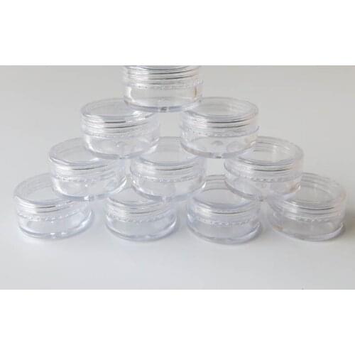 12pcs/lot 5g Small Jar PS Plastic Clear Empty Containers for Cosmetics 5ml Makeup Bead Jars for Small Things