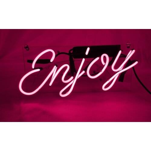 14“ Enjoy New Acrylic Custom Neon Light Lamp Sign Beer Bar Handmade Real Glass Decorate Home Wall Room Windows Tube Artwork
