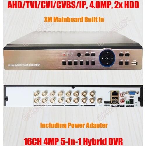 16CH 5 In 1 IP AHD TVI CVI CVBS Analog Camera Hybrid DVR 4MP 3MP 1080P 2MP AHB7016T-GS-V3 XM Board HVR ONVIF Mobile Phone 2xHDD