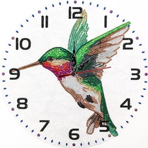 5D DIY Diamond Painting Special-Shaped Dril Birds Wall Clock Diamond Embroidery Cross Stitch Watch Diamond Mosaic Home Decor