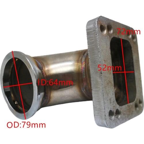 Vehicle 304 Stainless Steel 2.5" V-Band 90 Degree Cast Elbow Adapter Flange T3 T4 Turbo Exhaust Chargers Parts