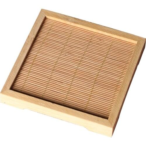 Handmade Bamboo Cup Mat Tea Set Kung Fu Mug Coaster Cup Holder Table Placemats Cups Drinks Pads Kitchen Accessories decoration