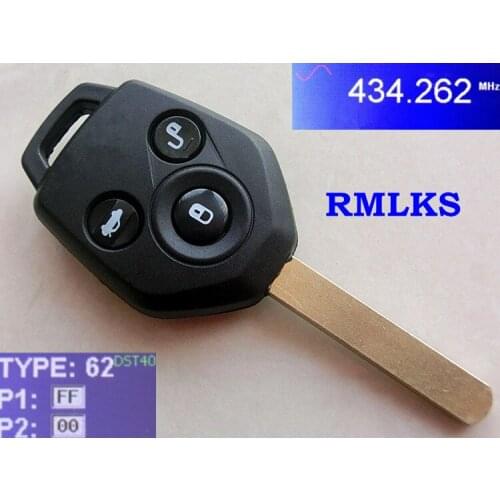 RMLKS New Uncut Keyless Remote Key Fob 3 Button 433MHz 4D60 80Bit 4D62 Chip Fit For Subaru For Forester Outback