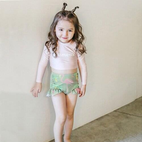 Children Swimsuit for Girls Two Piece Summer Dress 2 To 10 Year Kids Print Swimming Suits Swimwear Kids Bathing Suit May Beach