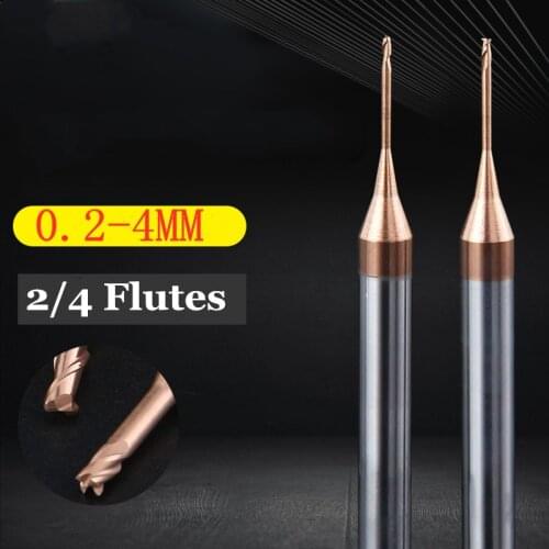 0.2/0.3/0.4/0.5/0.6/0.8/0.9/1.0/2.0/3/MM Micro mini CNC carbide Long neck Flat End Mills tungsten steel end mills cutters