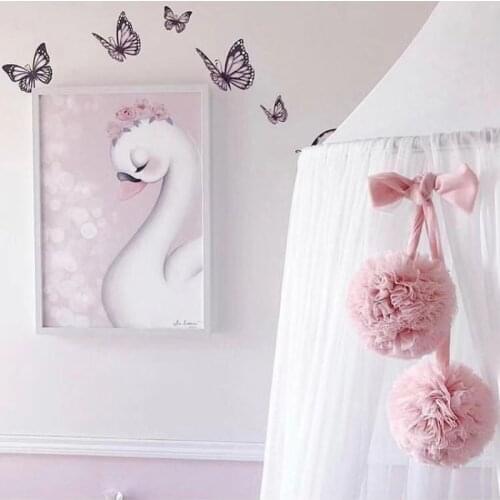 INS Nordic Mesh Yarn Ball Baby Tent Mosquito Kids Room Decoration Wall Hanging Ornaments Pendant Girls Princess Bed Decor Props