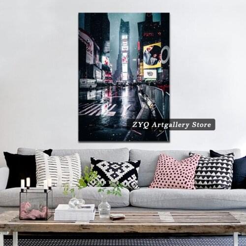 New York Night View Canvas Decoration Prints Poster Pictures Home Decor Living Room Bedroom Art Painting Building Landscape