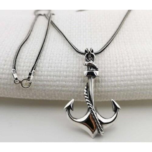 925 sterling Silver Sea Anchor Necklace