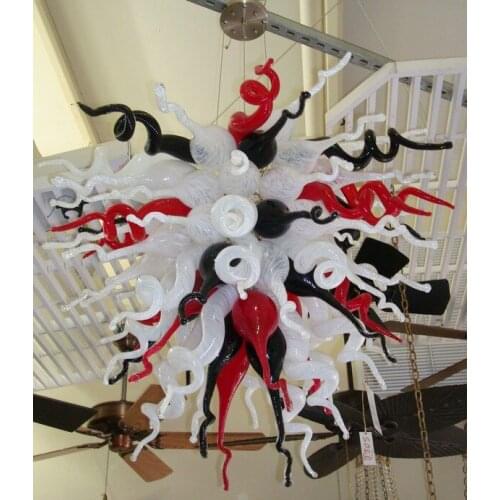 Red Black White 110v/120v LED Bulbs 100% Handmade High Ceiling Chihuly Lighting Chandelier Guangdong China