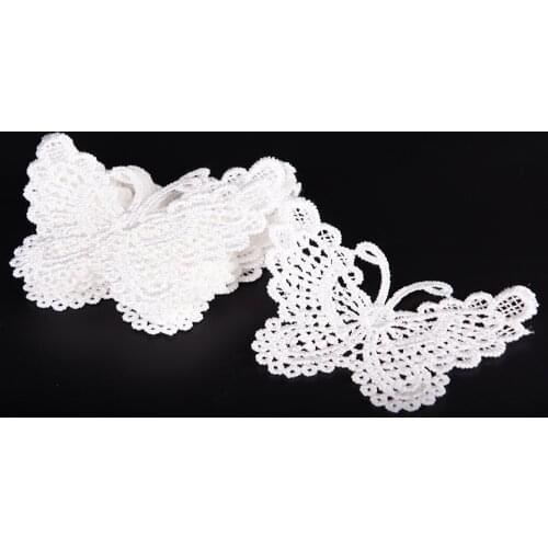 11 PCS butterfly lace Embroidered Lace Edge Trim Wedding Dress Ribbon Applique Accessories Decoration