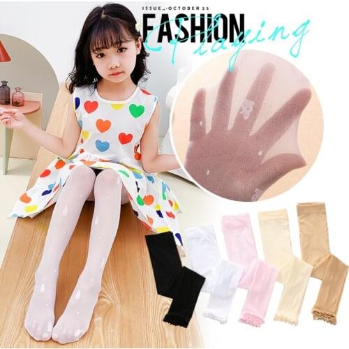 Summer Ultra thin kids girl tights Transparent cute rabbit pantyhose children stockings ankle-length baby infant toddler pants
