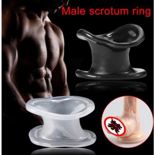 Male Scrotum Testicle Squeeze Ring Cage Soft Stretcher Enhancer Delay Ball Sex Toy Dropshipping