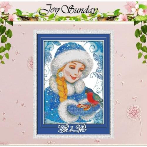The blue-coated girl atterns Counted Cross Stitch 11CT 14CT Cross Stitch Set Wholesale Cross-stitch Kit Embroidery Needlework