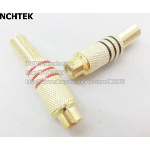 NCHTEK Gold Plated RCA female RCA Jack audio Connector W/Metal Spring/Free shipping/5PAIRS(10PCS)