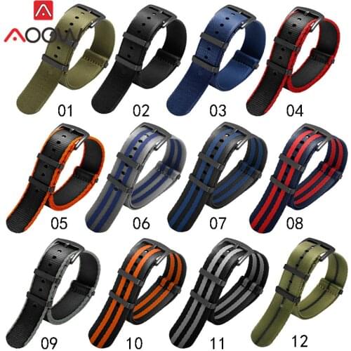 20mm 22mm Nato Nylon Strap Watchband 304L Stainless Steel Buckle Quality Men Canvas Replacement Band Watch Accessories