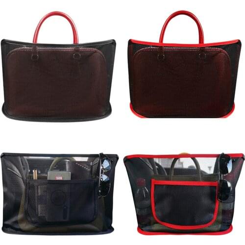 Back Organizer Handbag Mesh Holder Car Net Pocket Bag Holder Between Seats Large Capacity Seat Barrier of Backseat Pet Kids