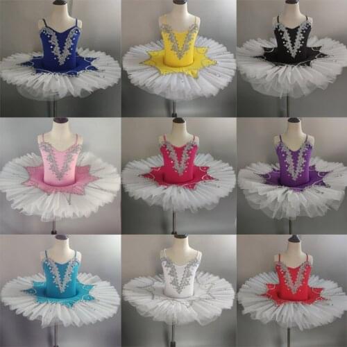 Professional Ballerina Ballet Tutu Dress For Child Children Kids Girls Adult Women Pancake Leotard Dance Dress Swan Lake Costume