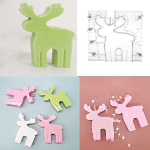 Deer Clear Plastic Mold Candle Wax Clay Soap Resin Mould DIY Aromatherapy Making