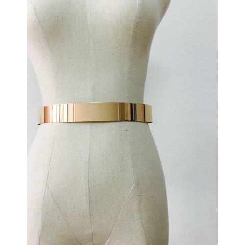 Adjustable Metal Belt Metallic Plate Vintage Belts Lady Simple Gold Silver Belts Fashion Accessories For Women