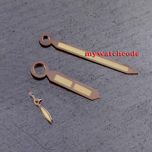 Parnis rose golden super lume watch hands for 44mm 45mm 47mm case untas 6497 6498 movment