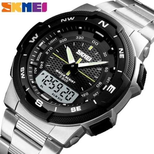 SKMEI Watch Men Fashion Sport Quartz Clock Mens Watches Top Brand Luxury Full Steel Business Waterproof Watch Relogio Masculino