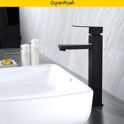 Duranryan European style black all copper hot and cold basin faucet