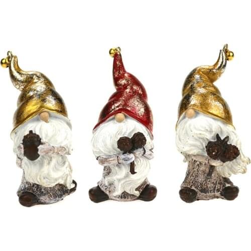 Resin Garden Gnome Statue Swedish Tomte Yard Decoration Front Porch Dwarf Elf Figurines Ornaments