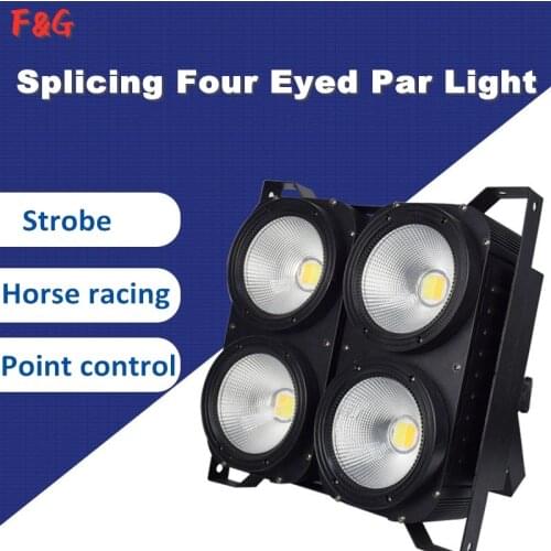 4 Eye Cob Lyre Wash Light 4X100W Dmx Blinder Dj Lights 2In1 Cool/Warm White Audience LED Par Light For Concert Stage DJ Disco