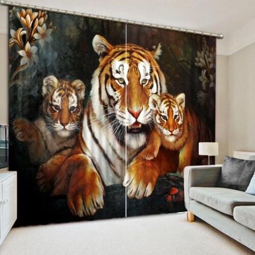 Tiger curtains European 3D Curtains angel design Curtains For Living Room Bedroom Decoration curtains