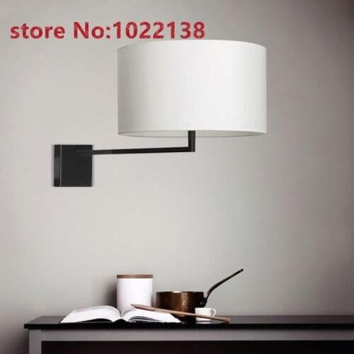 Fabric Shade Wall Sconce Modern Bedroom Bedside Light American Wall Light Fixture Living Room Corridor Wall Lamp