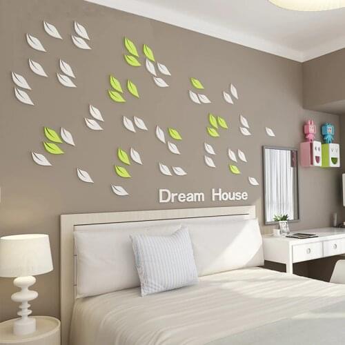 Three-dimensional wooden removable TV wall decoration stickers creative wall stickers childrens room living room wall stickers