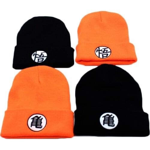 Japanese Anime Son Goku Kakarotto Embroidered Beanie Hat Autumn Winter Cartoon Cosplay Costume Skullies Hiphop Man Knitted Hat
