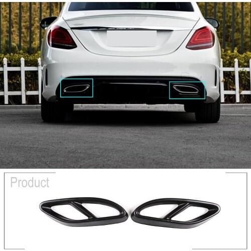Top Quality For Mercedes Benz GLC A B C EClass W205 Coupe W213 W176 W246 2016-17 Car Accessory AMG Exhaust Cover Trim 304 Steel