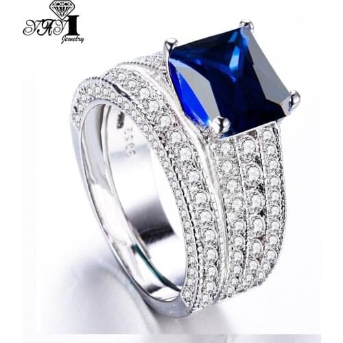 YaYI Fashion Women Jewelry couple Ring 3CT Zircon CZ Silver Color Engagement Rings wedding Rings Party Ring