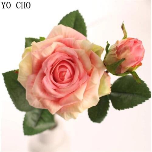 YO CHO DIY Valentines day gift Rose Artificial Flower Mothers Day Party Decoration Prom Wedding Flower Home Decor Accessories