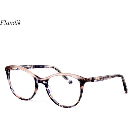 Women Optical Glasses Frame Prescription Myopia Presbyopia Acetate Spectacles Retro Clear Lense Round Frame Eyewear