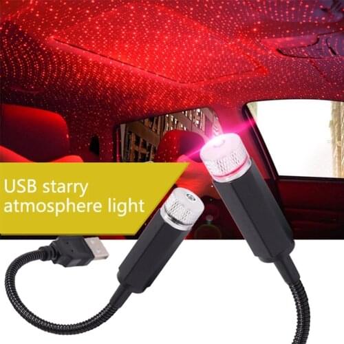Car Roof Star Light Interior LED Starry Laser Atmosphere Ambient Projector USB Auto Decoration Night Home Decor Galaxy Lights