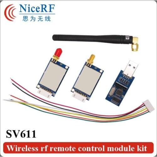 2pcs/lot 470MHz TTL Interface 100mW Si4432 GFSK Wireless Module SV611 with 2pcs Rubber Antenna and 1pc USB Bridge boad