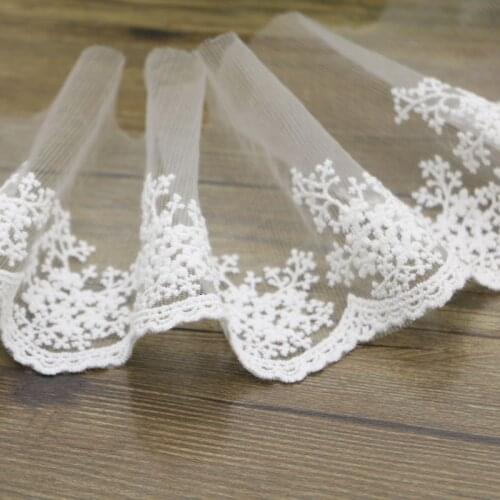 2Yards/Lot Fabric lace White Sweet Cordate Lace Trim DIY Craft Materials Clothing Accessories Lace Embroidery